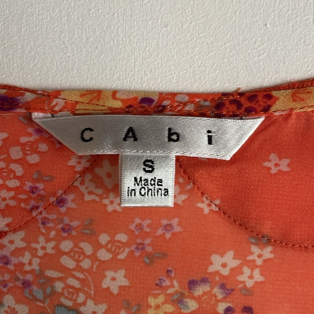 CAbi Orange Sleeveless Tank Top with Medallion Print - Picture 2 of 5